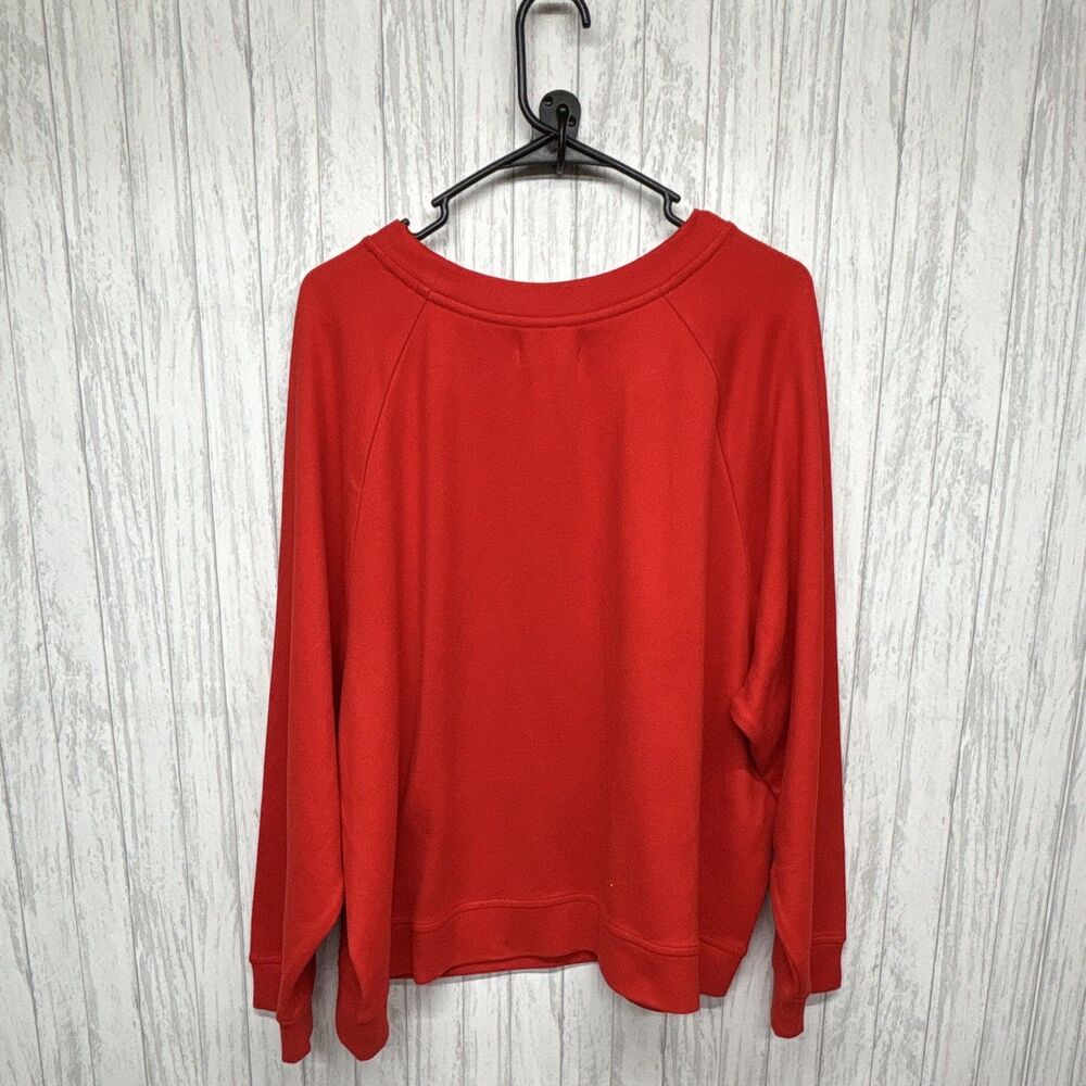 Rae Dunn Womens 2X Red 'Tis the Season' Christmas Crewneck Raglan Relaxed - Picture 6 of 6